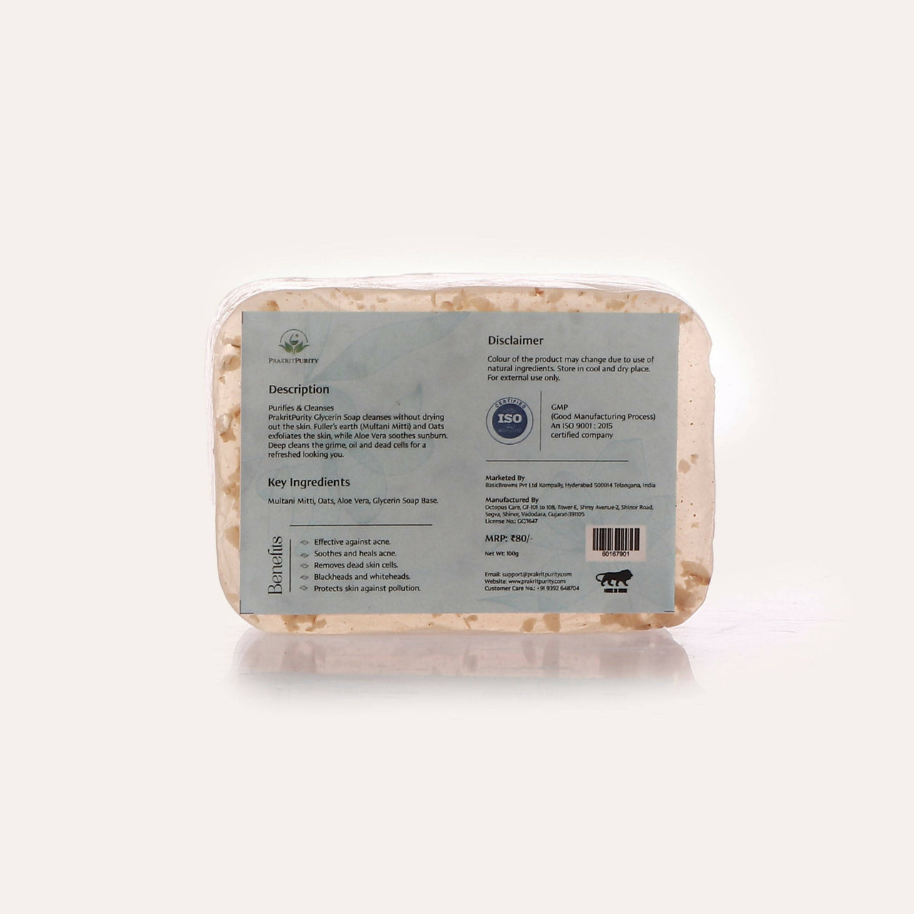 PrakritPurity Multani Mitti & Oats Handmade Glycerine Soap - Distacart