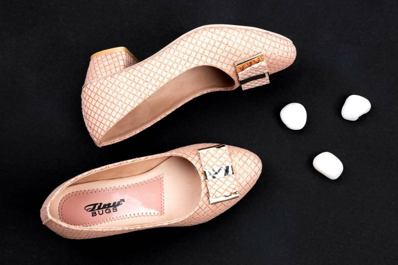 Tiny Bugs Girls Party Wear Ballerinas - Rose Gold - Distacart