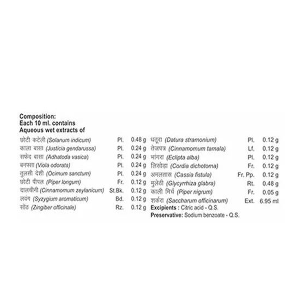Composition of Patanjali Divya Swasari Pravahi