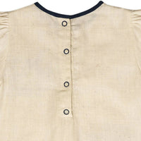 Thumbnail for Mhyssa Emma White and Blue Puff Sleeve Frock - Distacart