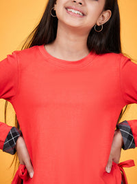 Thumbnail for Girls Round Neck Tie-Ups Cotton High-Low Top - Mini Marvels - Distacart