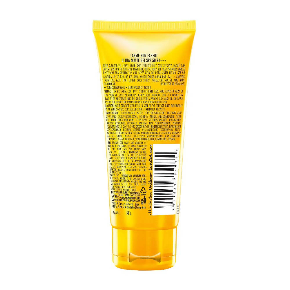 Lakme Sun Expert SPF 50 PA+++ Ultra Matte Gel back image