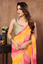 Thumbnail for Partywear Designer Multi Georgette Fancy Saree - Satrangi - Distacart