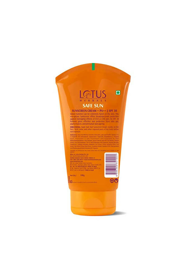 Lotus Herbals Safe Sun SPF 30 PA++ Sunscreen Cream - Distacart