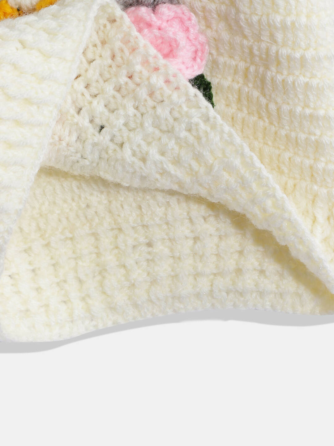 Chutput Kids Woollen Hand Knitted Full Sleeves Deer Detail Sweater - Cream - Distacart
