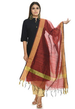 Thumbnail for Mominos Fashion Maroon Handloom Cotton Dupatta