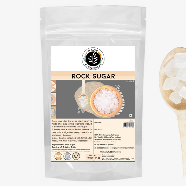 Organic Ayurvedistan Rock Sugar (Mishri) - Distacart