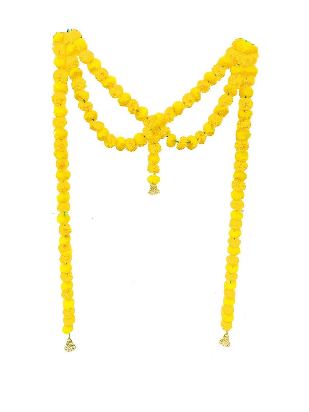 Tied Ribbons Yellow Hanging Marigold Garland Toran - Distacart