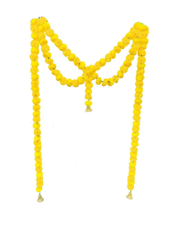 Tied Ribbons Yellow Hanging Marigold Garland Toran - Distacart