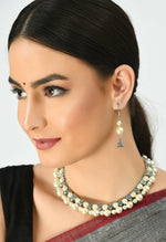 Thumbnail for Mominos Fashion Johar Kamal Silver-Plated Brass Finish Pearls Work Choker For Women (White) - Distacart