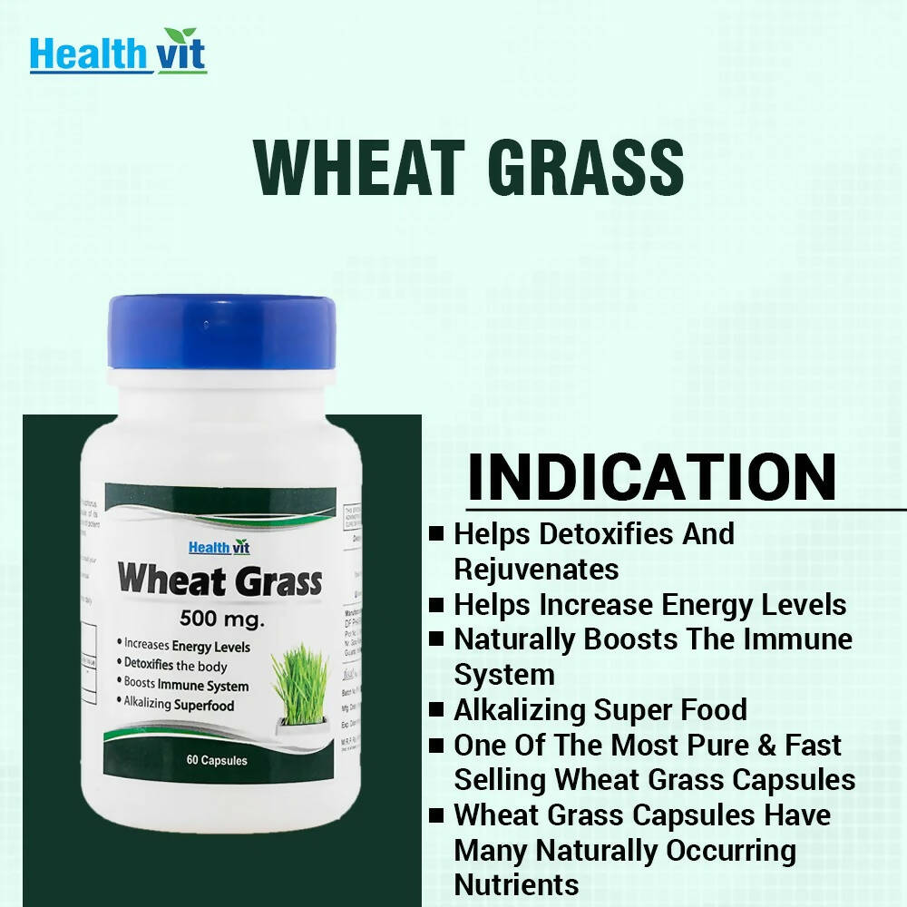 Healthvit Wheat Grass Capsules - Distacart