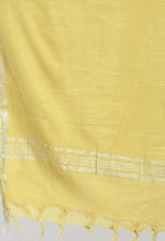 Thumbnail for Mominos Fashion Moeza Women's Linen Cotton Silver Border Lemon Yellow Dupatta - Distacart