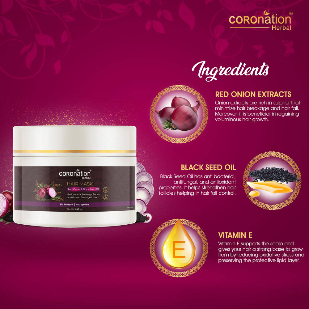 Coronation Herbal Red Onion & Black Seed Oil Hair Mask - Distacart