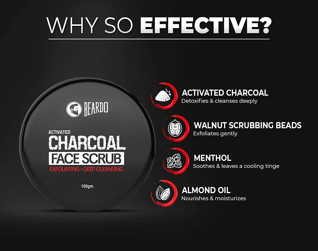 Beardo Activated Charcoal Face Scrub - Distacart