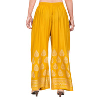 Thumbnail for PAVONINE Mustard Color Golden Printed Rayon Fabric Sharara For Women & Girls - Distacart
