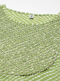 Thumbnail for Yufta Women Green And White Bandhani print Kurta with Trouser Set