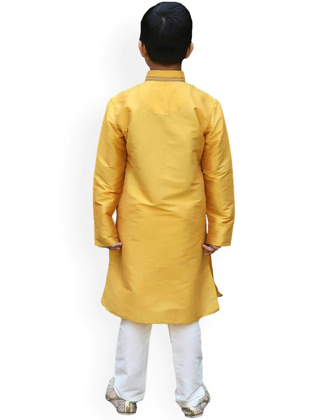 Manyavar Boys Mustard Yellow Solid Kurta Set - Distacart
