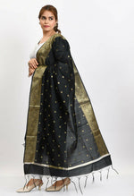 Thumbnail for Mominos Fashion Moeza Women's Banarsi Silk Woven Design Black Dupatta - Distacart