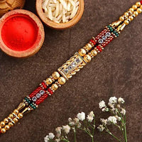 Thumbnail for Dainty Kundan Rakhi And Kaju Rolls Box - Distacart