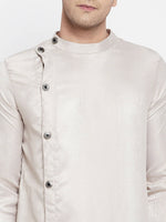 Thumbnail for Even Apparels Beige Rayon Men's Sherwani Kurta With Asymetrical Cut - Distacart