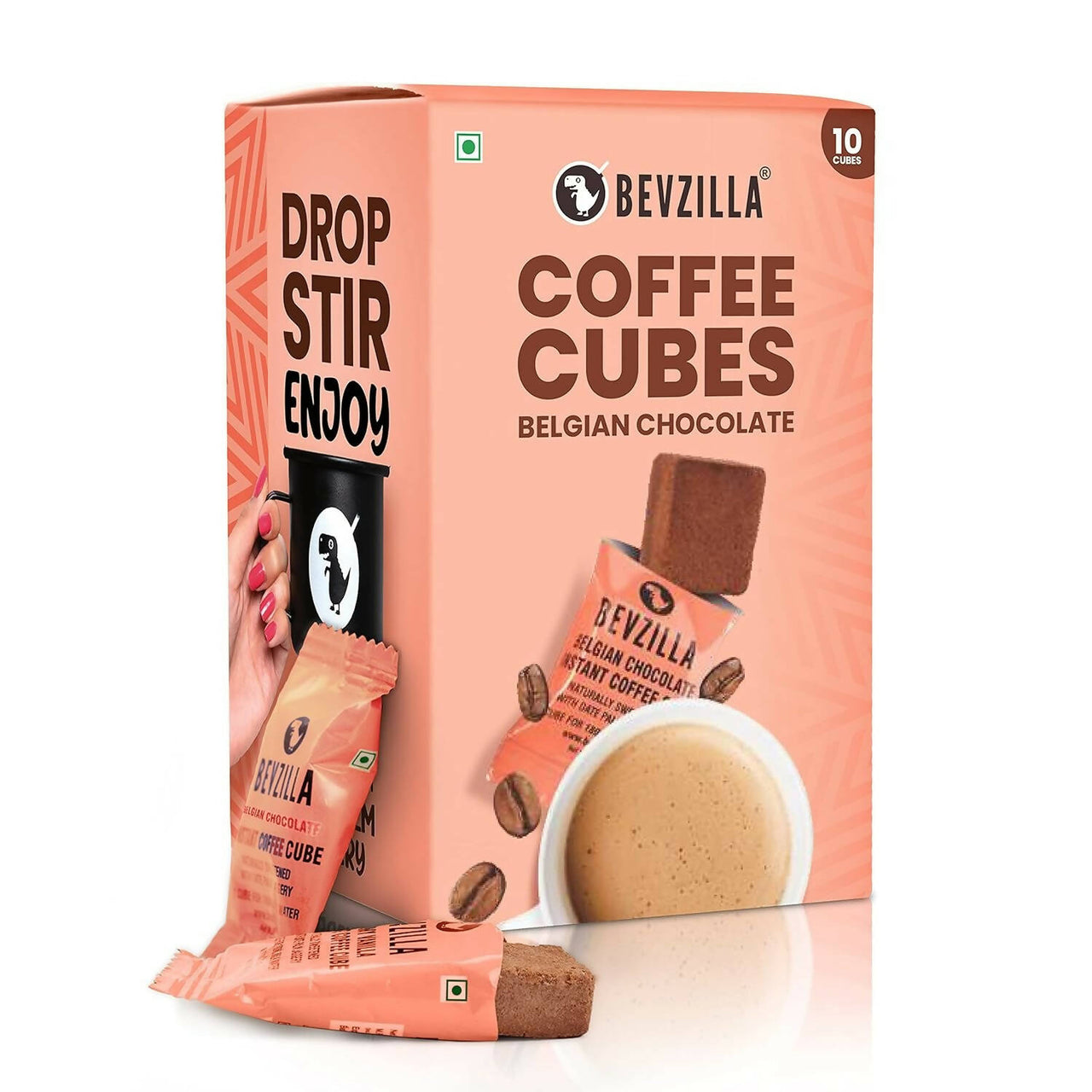 Bevzilla Instant Coffee Cubes Pack with Organic Date Palm Jaggery - Belgian Chocolate - Distacart
