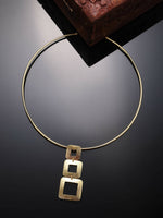 Thumbnail for NVR Women Gold-Plated Circular Choker Necklace - Distacart