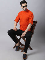 Thumbnail for Even Apparels Orange Pure Cotton Kurta With Side Placket - Distacart