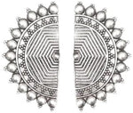 Thumbnail for Silver-Plated Alloy Oxidised Designer Half Moon Earrings - The Pari - Distacart