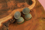 Thumbnail for Gold-Plated Alloy Green Sun Shaped Jhumka Earrings - The Pari - Distacart