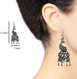 Thumbnail for Rhodium-Plated Alloy Silver Mirror Studded Moon Earrings - The Pari - Distacart