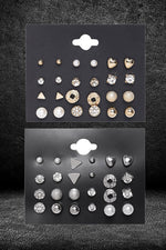 Thumbnail for Rhodium-Plated Alloy Set Of 24 Earrings Combo - The Pari - Distacart