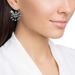 Thumbnail for Rhodium-Plated Alloy Silver Bird Designed Antique Earrings - The Pari - Distacart