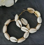 Thumbnail for Gold-Plated Alloy Sea Shell Hoop Earrings - The Pari - Distacart