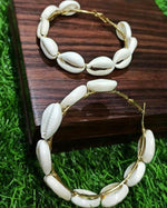 Thumbnail for Gold-Plated Alloy Sea Shell Hoop Earrings - The Pari - Distacart