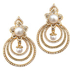 Thumbnail for Gold-Plated Alloy Traditional Look Pearl Studded Earrings - The Pari - Distacart