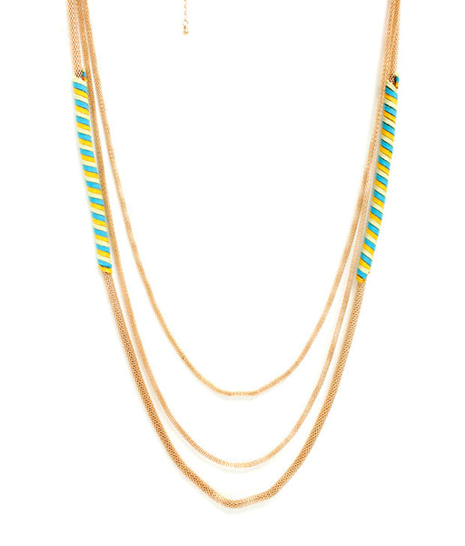 Gold-Plated Alloy Neon Strands Necklace - The Pari - Distacart