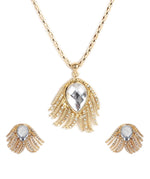 Thumbnail for Gold-Plated Alloy Golden Stones Studded Pendant Necklace - The Pari - Distacart