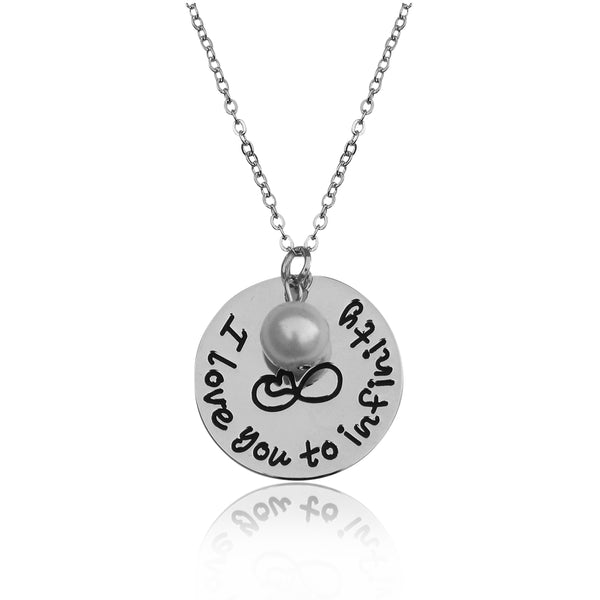 Silver-Plated Alloy Stainless Steel Love Quote Pendant Necklace - The Pari - Distacart