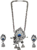 Thumbnail for Rhodium-Plated Alloy Krishna Silver Necklace - The Pari - Distacart