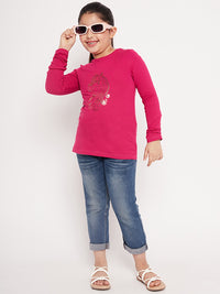 Thumbnail for Girls Graphic Printed Long Sleeves Relaxed Fit Cotton T-Shirt - Mini Marvels - Distacart