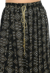 Thumbnail for Mominos Fashion Moeza Cotton Black Printed Lehenga (Lancha)