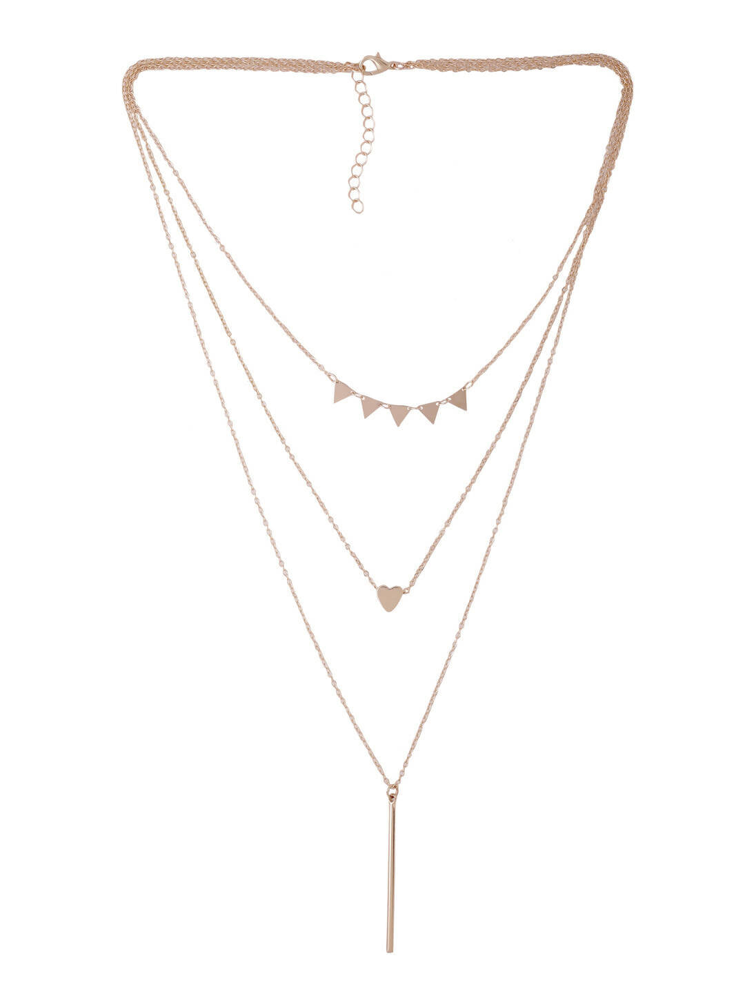 NVR Women's 3 Layered Gold-Plated Minimal Layered Necklace - Distacart