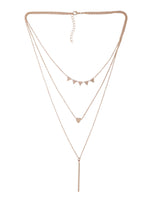 Thumbnail for NVR Women's 3 Layered Gold-Plated Minimal Layered Necklace - Distacart