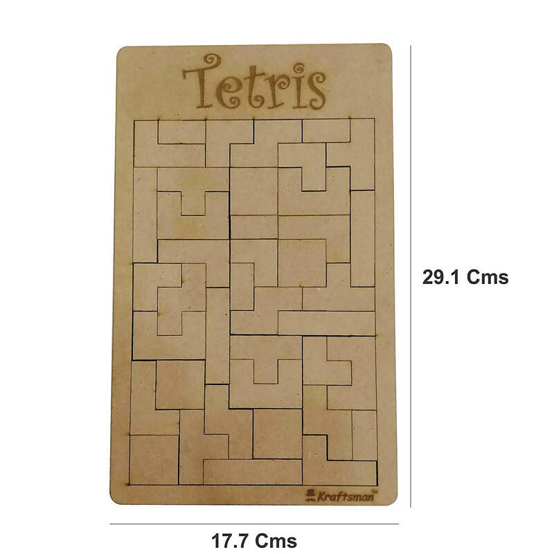Kraftsman Wooden Tetris Jigsaw Puzzle Board | Made In India (Tetris Board) - Distacart