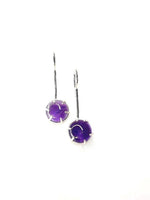 Thumbnail for Bling Accessories Amethyst Semi Precious Natural Stone Long Drop Earrings