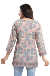 Thumbnail for Snehal Creations Elegant Pastel Color Summer Cool Printed Tunic Top