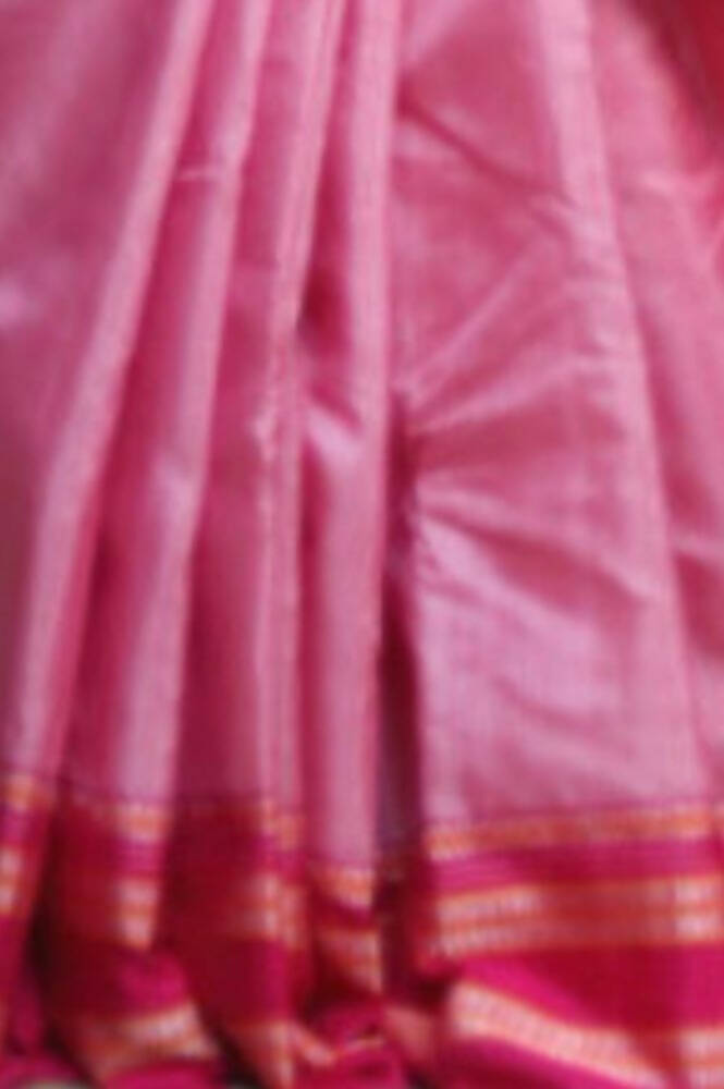 Very Much Indian Handloom Cotton Viscose Ilkal Saree - Baby Pink - Distacart