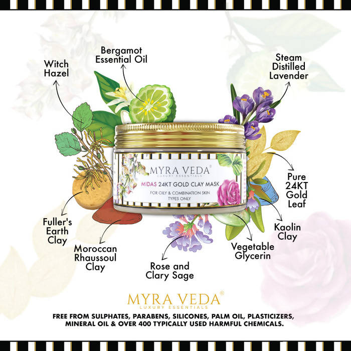 Myra Veda Midas 24KT Gold Clay Mask