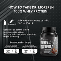Thumbnail for Dr. Morepen 100% Whey Protein infused with Digestive Enzymes, Multivitamins, & Multiminerals in Double Chocolate Flavour - Distacart