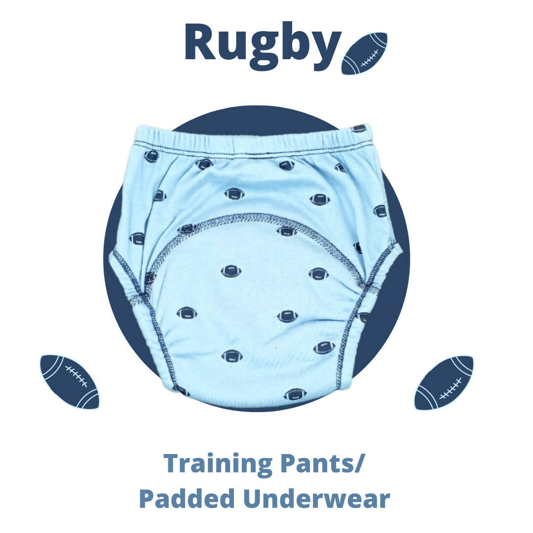 Kindermum Set Of 3- Cotton Padded Pull Up Training Pants/ Padded Underwear For Kids Rugby Animals Rains-Set of 3 PCs - Distacart